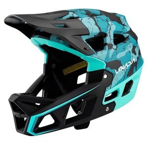 NWT Lixada MTB Helmet Unisex Large Teal Black Full Face Camo Downhill BMX